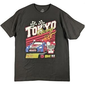 Hello Kitty Tokyo Racing Shirt Mens XL Black Cotton Graphic Tee Sanrio Japanese